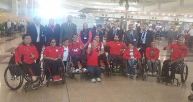 بالصور .. بعثة منتخب السباحة "ذوى القدرات الخاصة " تغادر إلى برلين 