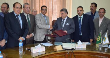 برتوكول بين جامعة بنها وجهاز مشروعات الخدمه الوطنيه لإقامة مستشفى تخصصى 