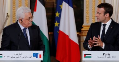 بالصور.. ماكرون فى حضور أبو مازن: ندعم حل الدولتين بين فلسطين وإسرائيل