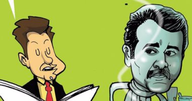 الأمير الصغير يراجع خطابه الأخير قبل الرحيل.. فى كاريكاتير "اليوم السابع"