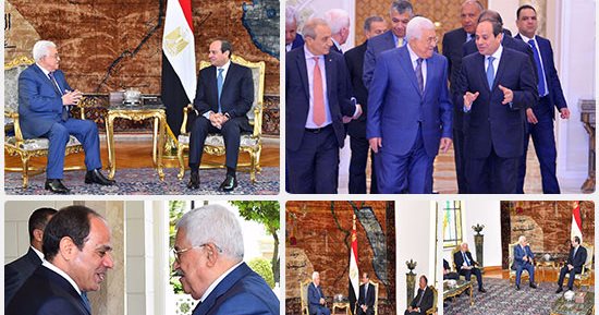 السيسي لأبو مازن: نسعى للتوصل لحل عادل يضمن حق الفلسطينيين فى دولة مستقلة
