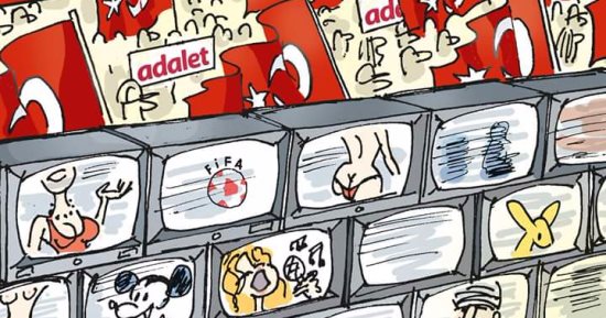 كاريكاتير.. التليفزيون التركى يتجاهل مليونية المعارضة المناهضة لأردوغان