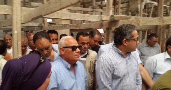 بالصور.. وزير الآثار يتفقد أعمال ترميم "المسجد العباسى" الأثرى ببورسعيد