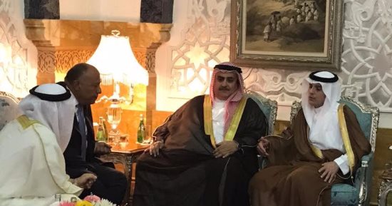  شكرى يجرى جلسة مشاورات مع وزراء خارجية الدول الداعية لمواجهة إرهاب قطر 