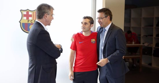 رئيس برشلونة يدعم فالفيردى فى مرانه الأول