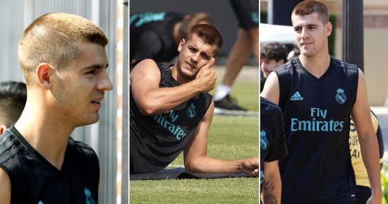 بالصور.. موراتا يظهر بـ"نيولوك" جديد فى المران الأول لريال مدريد