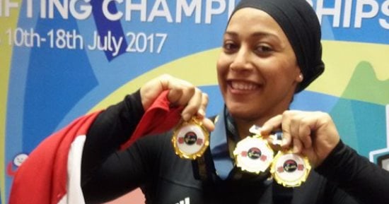 دينا بركات تحرز برونزية رفع الأثقال ببطولة ألعاب البحر المتوسط