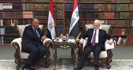 بالصور.. سامح شكرى لرئيس البرلمان العراقى: مصر تدعم جهود تحقيق المصالحة الوطنية