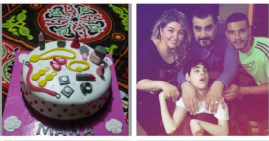 مها أحمد تحتفل مع أسرتها بعيد ميلادها
