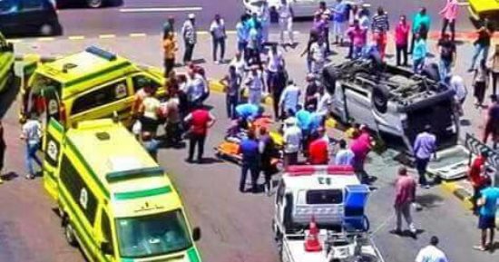 مصرع شخصين وإصابة 2 آخرين فى حادث تصادم بطريق وادى النطرون العلمين 