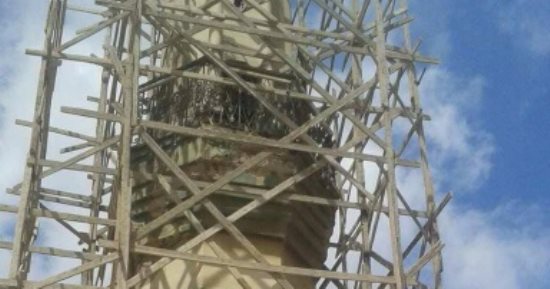 بالصور .. الآثار تبدأ أعمال درء الخطورة عن مسجد انجى هانم بالإسكندرية