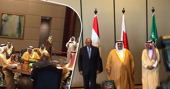 "الرباعى العربى" يجدد مواجهة "مؤامرات قطر".. ويؤكد: لا حوار قبل وقف دعم الإرهاب.. العرب يتمسكون بقائمة المطالب الـ13.. دعوات لنظام تميم بوقف التدخل فى شئون دول الجوار.. واستنكار عرقلة الدوحة للحجاج القطريين