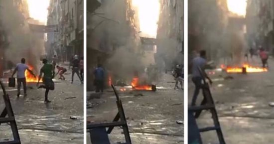 بالفيديو.. بالمولوتوف والأسلحة.. حرب شوارع بمنطقة أرض اللواء