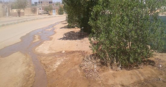 بالصور.. تسرب مياه الشرب يغرق الشوارع بصفة يومية بجوار المقابر بالداخلة
