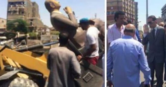 تمثال محمد عبد الوهاب من باب الشعرية لقطاع الفنون التشكيلية لإعادة ترميمه