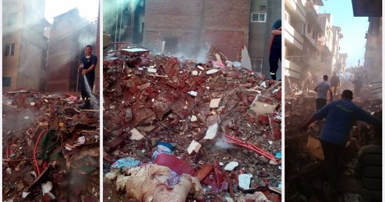 انهيار عقار مأهول بالسكان فى المنصورة.. واستمرار البحث عن الضحايا بين الأنقاض