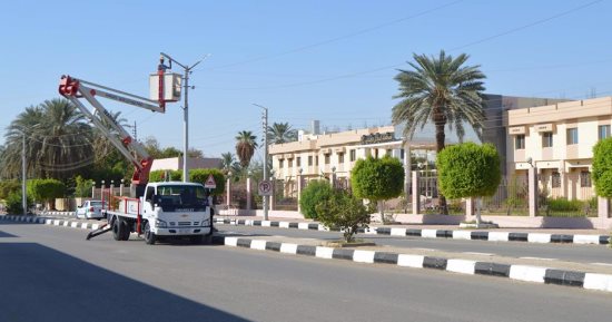 بدء تنفيذ خطة ترشيد الكهرباء فى الإنارة العامة بالخارجة