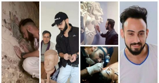 بهجت فنان 3 فى 1.. بدأ رحلته كـ "نحات" ثم مرمم آثار وأخيرًا بيرسم تاتوه