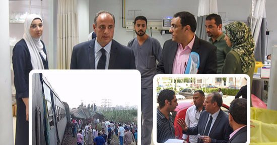 بالصور.. تداعيات حادث قطارى الإسكندرية.. حبس أحد السائقين 15يوما ووضع المفتش تحت حراسة مشددة.. محمد سلطان: تطوير خطوط بنها - الإسكندرية.. و50 ألف جنيه لكل متوفى ومصاب بعجز كلى.. التضامن: الضحايا من 11 محافظة