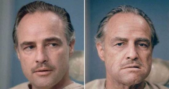 شاهد.. مارلون براندو قبل وبعد ماكياج " The Godfather"