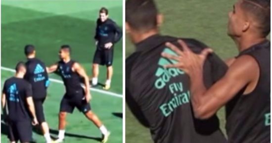 شاهد.. ماذا يفعل رونالدو بزملائه قبل كلاسيكو ريال مدريد وبرشلونة؟!