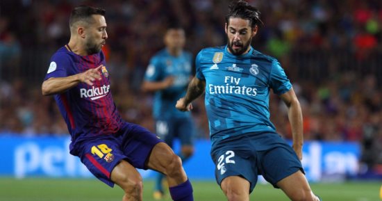 شاهد.. ملخص الشوط الأول من كلاسيكو برشلونة وريال مدريد فى السوبر