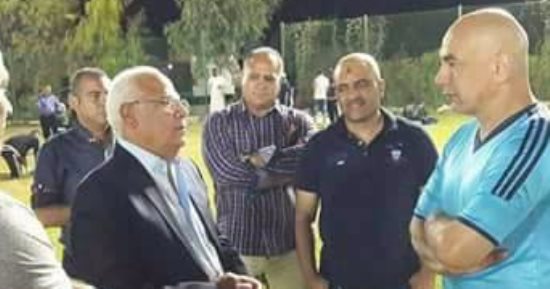 محافظ بورسعيد ومجلس المصرى فى معسكر الفريق قبل مواجهة الأهلى