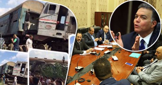 قطار هشام عرفات فى "ورشة البرلمان".. لجنة النقل تواجه الوزير بالأسئلة الصعبة بعد حادث الإسكندرية.. الاجتماع يبحث سبل تطوير السكة الحديد.. سعيد طعيمة: مش هنقبل كلام إنشائى.. ونواب: الهيئة بها إخوان وطابور خامس