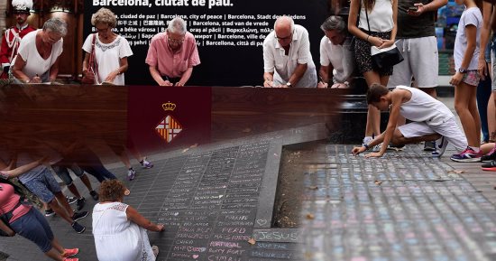 مواطنون يكرمون ضحايا حادثى دهس برشلونة برسائل تعزية