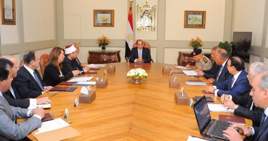 السيسي يبحث دور الأجهزة التنفيذية فى دعم المجلس القومى لمواجهة الإرهاب