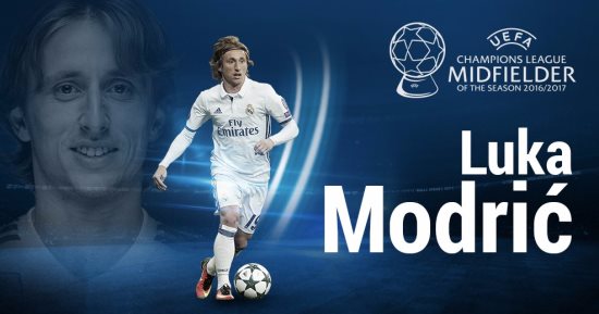 لوكا مودريتش أفضل لاعب وسط فى دورى أبطال أوروبا 2016 / 2017