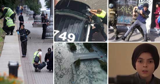 حصاد العالم بالصور.. احتجاز عدد من الرهائن داخل مطعم بمدينة شارلستون الأمريكية.. إصابة شخصين فى انفجار وسط كييف.. اشتباكات عنيفة بين شرطة تشيلى ومحتجين يطالبون بإصلاح التعليم..طفل داعشى أمريكى يهدد ترامب بالقتل