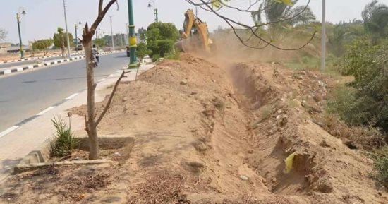  بدء إنشاء حديقة عامة بمدخل مدينة الخارجة بالوادى الجديد