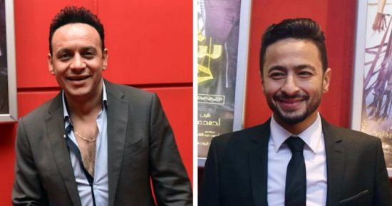 بالصور.. حمادة هلال وأسرة فيلم "شنطة حمزة" فى العرض الخاص 