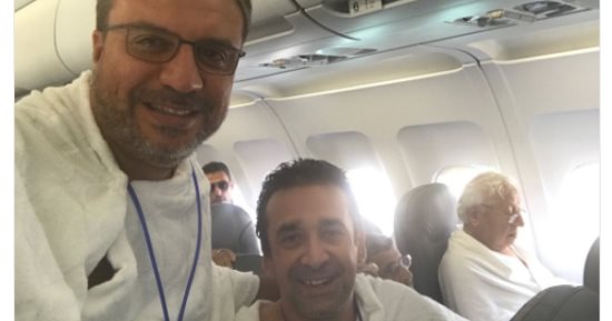 عمرو الليثى ينشر صورًا مع كريم عبد العزيز فى طريقهما إلى مكة
