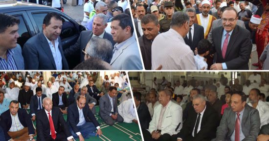 بالصور..المحافظون ومدراء الأمن وأعضاء البرلمان يؤدون صلاة العيد بساحات المحافظات.. القيادات الأمنية تشارك المواطنين فرحة بالعيد.. ذبح الأضاحى وتوزيعها على الفقراء.. وأهالى الشرقية يلتقطون سيلفى مع وزير التموين