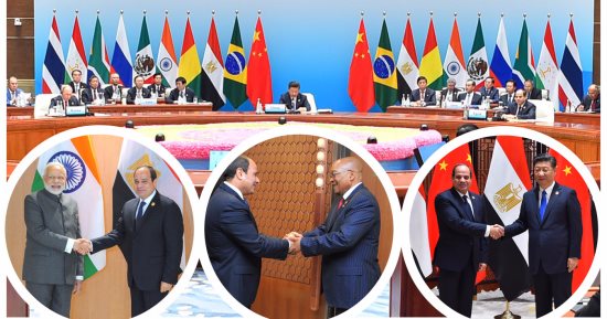 السيسي يلتقى رئيسى الصين وجنوب أفريقيا ورئيس وزراء الهند على هامش بريكس