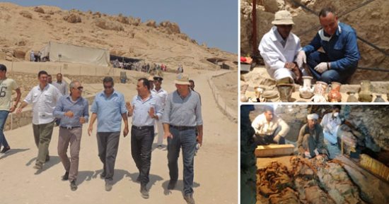 "جبانة دراع أبوالنجا" المقر الرسمى لدفن كبار الشخصيات ورجال الدولة بالأسرة 18 الفرعونية.. مدير آثار الأقصر: اكتشاف أكثر من 50 مقبرة حتى الآن ومازالت الأعمال مستمرة.. وأبرز الاكتشافات لأوسرحات مستشار المدينة