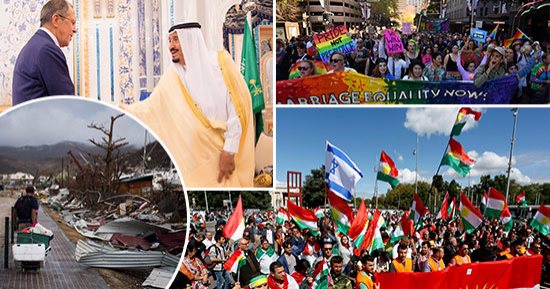 حصاد العالم بالصور.. 3 ضحايا لـ"إرما" فى فلوريدا.. مصرع 6 أشخاص بسبب سيول إيطاليا.. "علم إسرائيل" يتصدر وقفات الأكراد للمطالبة بالانفصال عن العراق.. نزوح الفلبينيين هربا من حرب "داعش".. ومسيرة للمثليين بسيدنى