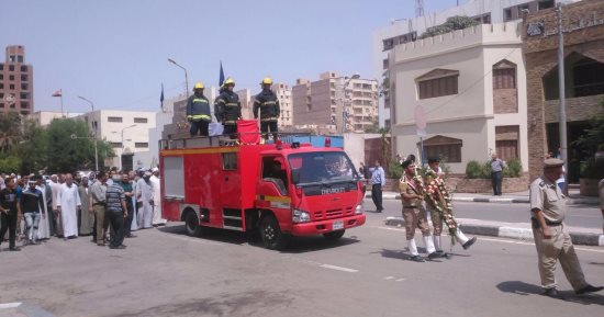 جنازة عسكرية لشهيد الواجب الوطنى بكوم أمبو بأسوان 