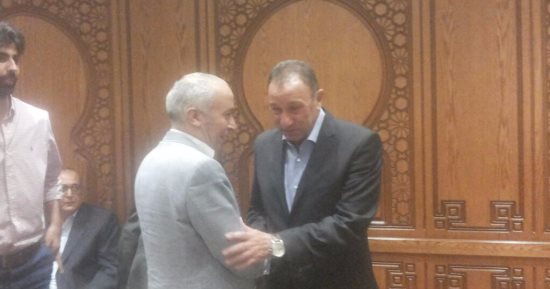 بالصور.. الخطيب ومهند مجدى وخالد زين فى عزاء والد نائب اللجنة الأولمبية 