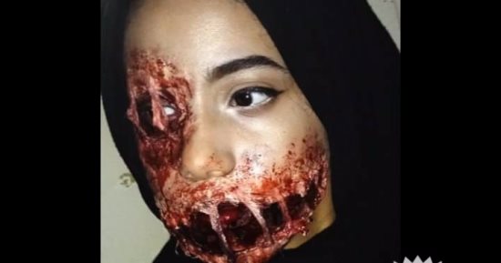 بالصور.. "العسل والدم" إسراء تبدع فى فن ماكياج الخدع السينمائية