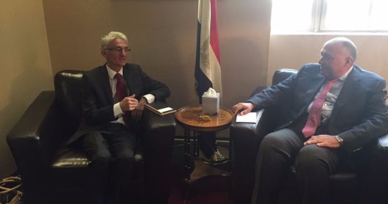 شكرى يبحث مع مسئول أممى سبل التصدى للوضع المتدهور بالشرق الأوسط وأفريقيا
