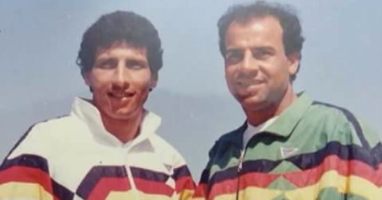 شاهد نجم المصرى السابق إينو بصحبة نجله معتز وجمال جودة