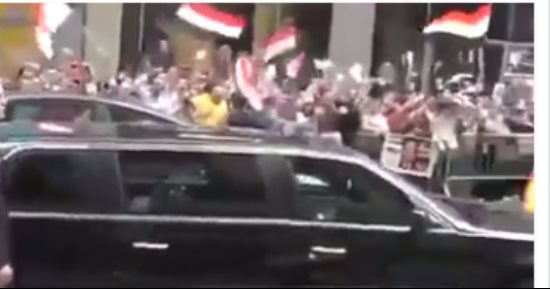 بالفيديو.. استقبال المصريين فى نيويورك للسيسى بالأعلام والأغانى الوطنية