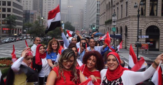 بالصور.. مصريون فى نيويورك يرصدون مظاهر احتفالات الجالية بالسيسى