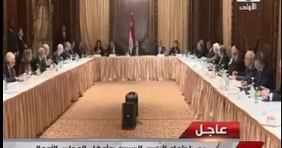 بالفيديو.. بدء اجتماع الرئيس السيسى وأعضاء مجلس الأعمال للتفاهم الدولى