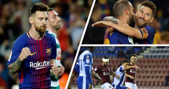 ثلاثاء مثير فى ملاعب العالم.. ليلة حزينة للمصريين فى كأس رابطة المحترفين.. بايرن ميونخ يكتسح شالكة بثلاثية.. رودريجيز يتألق فى أول ظهور بالبوندزليجا.. برشلونة يدهس إيبار بنصف دستة.. وميسى "سوبر هاتريك"