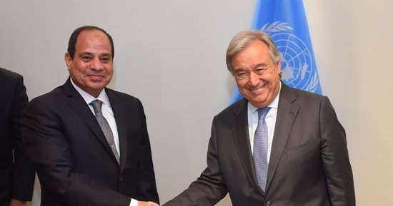 السيسى يؤكد دعم مصر لجهود الأمم المتحدة لتحقيق السلم والأمن الدولى