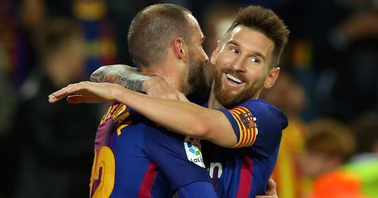 ميسي وسواريز فى هجوم برشلونة أمام سبورتنج لشبونة بدورى أبطال أوروبا